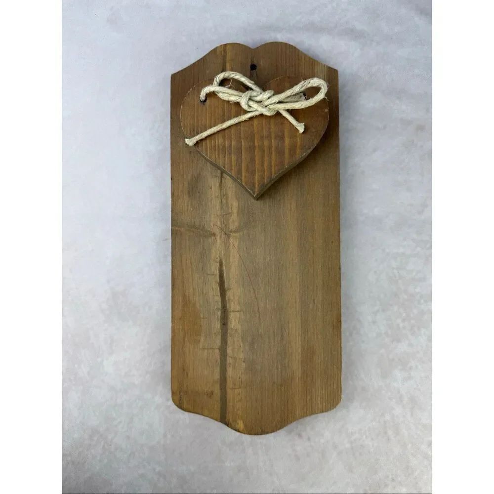 Vintage Wooden Heart Notepad Holder Cottagecore